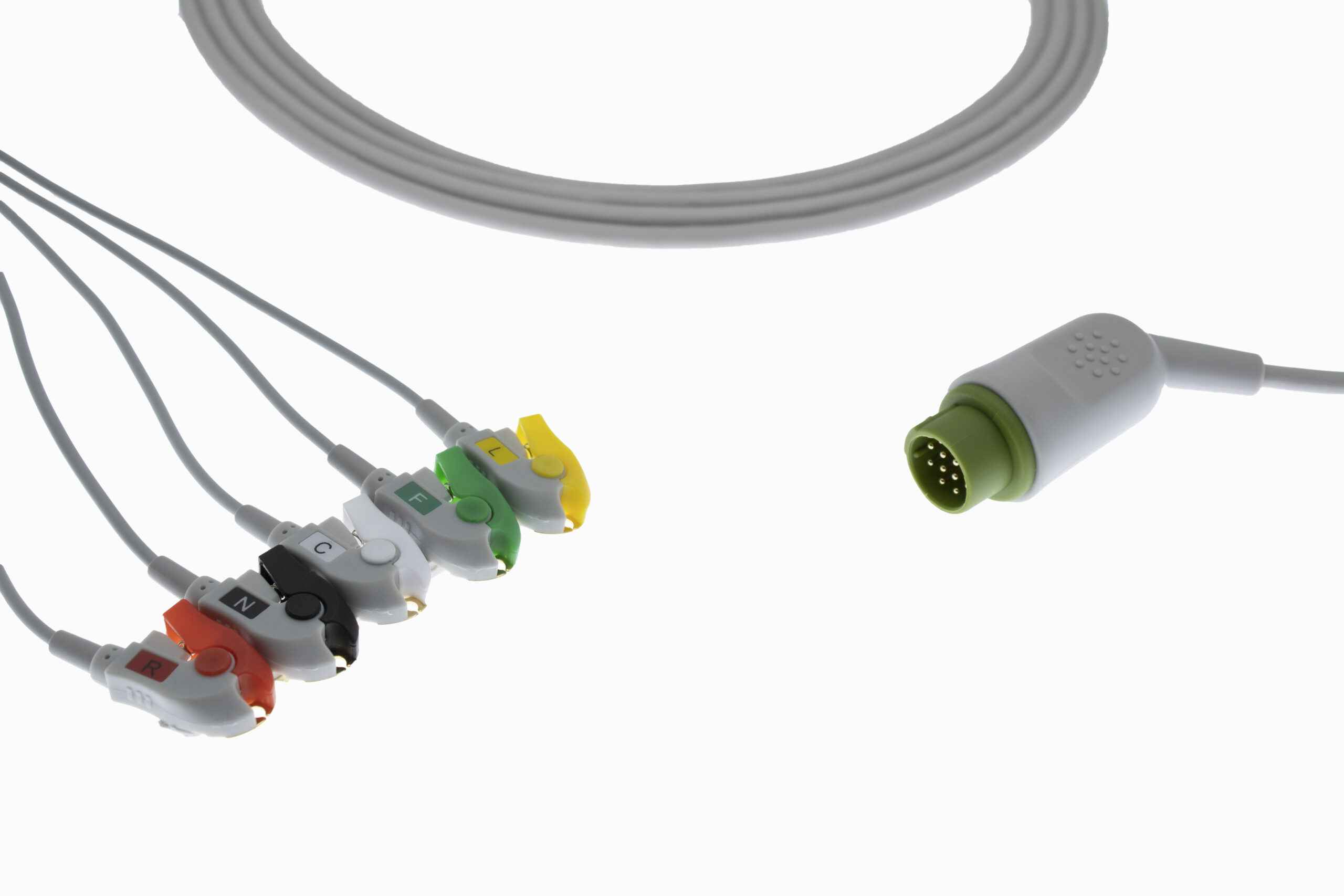 L & T 12 pin 5 Lead Clip Type ECG Monitor Cable 