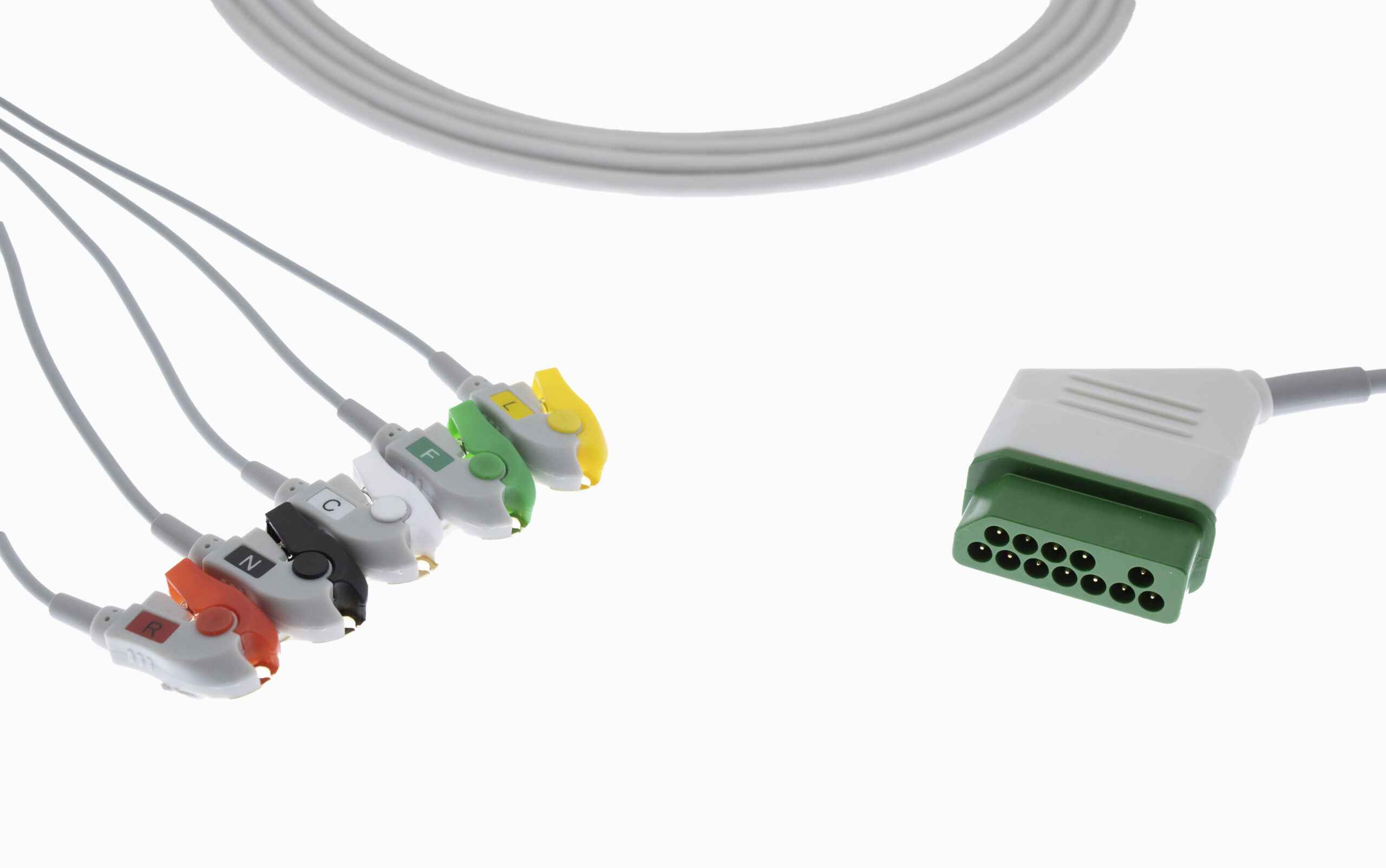 Nihon Kohden 12 pin 5 Lead Snap Type ECG Monitor Cable
